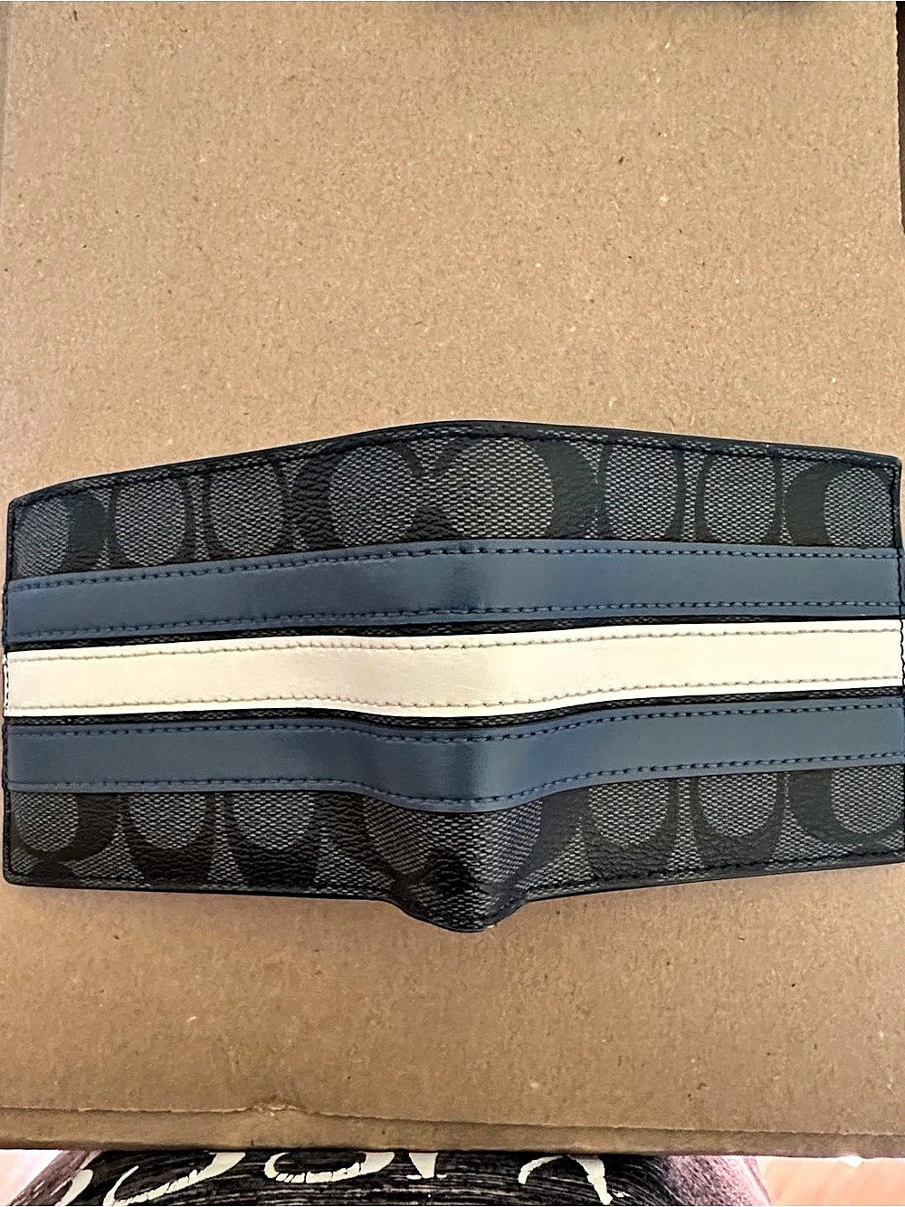 Coach ID Billfold Wallet in Signature Canvas with Varsity Stripe